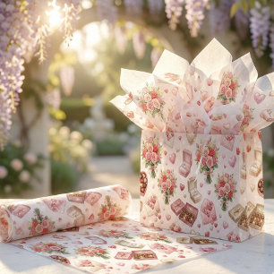 Papel De Seda Cajas de regalo de diamantes, rosas y lujo Patrón