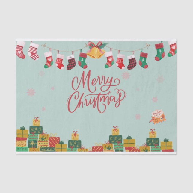 Papel De Seda Cajas y medias de regalo navideños (Anverso)