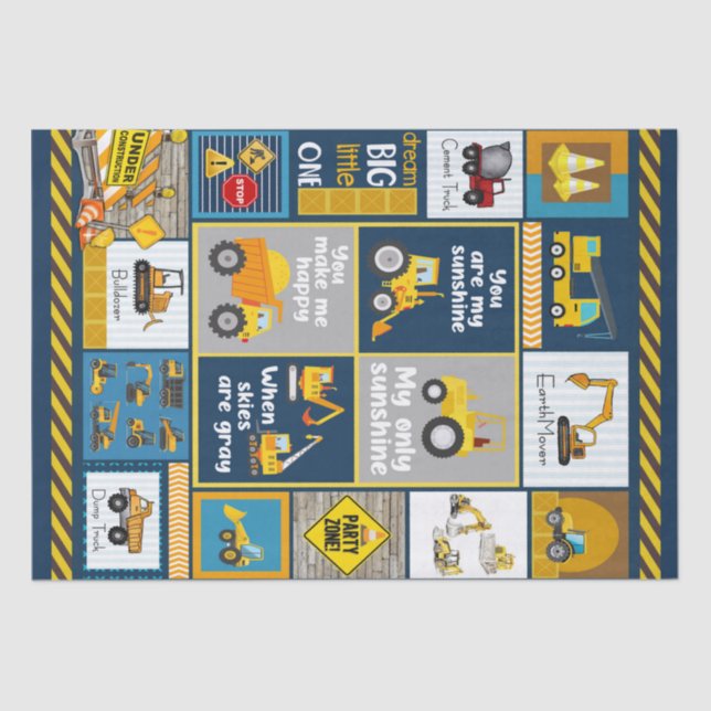 Papel De Seda Cajón de construcción, regalos de construcción (Anverso)