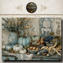 Calabaza Azul de Otoño Cosecha Decoupage