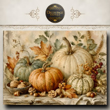 Calabaza Blanca de Otoño Cosecha Decoupage