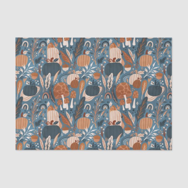 Papel De Seda Calabaza Boho Otoño (Anverso)