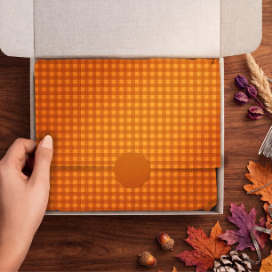 Papel De Seda Calabaza Clásica de Otoño Gingham Cuadro Vichy