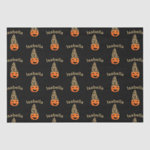 Papel De Seda Calabaza Con Un Gorra De Leopardo