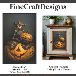 Papel De Seda Calabaza de calabaza Steampunk Halloween Lady F2R