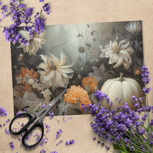 Papel De Seda Calabaza de Halloween de Otoño con Decoupage de Fl