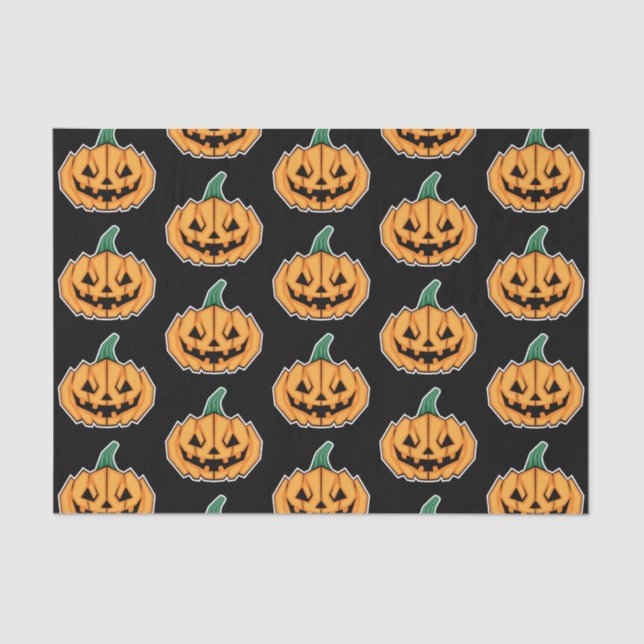 Papel De Seda Calabaza de Halloween (estilo angular) (Anverso)