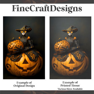 Papel De Seda Calabaza de Halloween Steampunk Dama F2L Decoupage