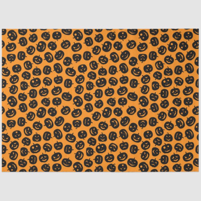 Papel De Seda Calabaza de Naranja de Halloween de época moderna (Anverso)
