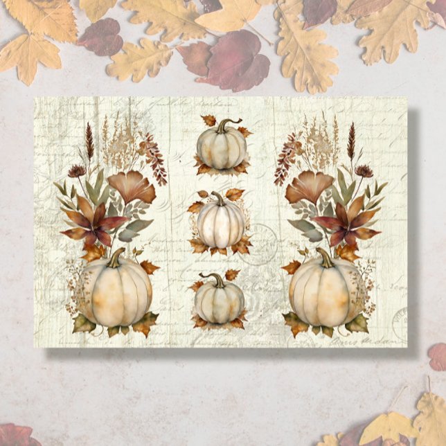 Papel De Seda Calabaza de otoño deja desenlace de madera floral (Subido por el creador)