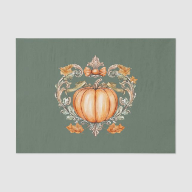 Papel De Seda Calabaza de otoño elegante (Anverso)
