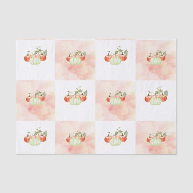 Papel De Seda Calabaza En Vino Acuarela (Anverso)