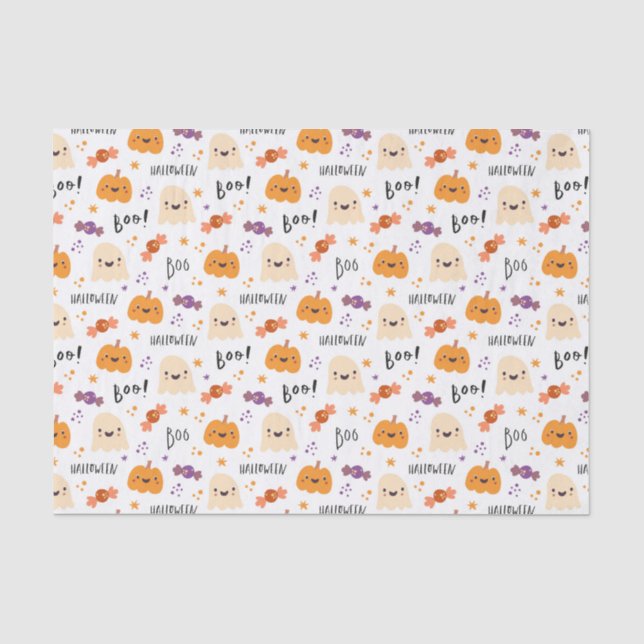 Papel De Seda Calabaza Fantasma (Anverso)
