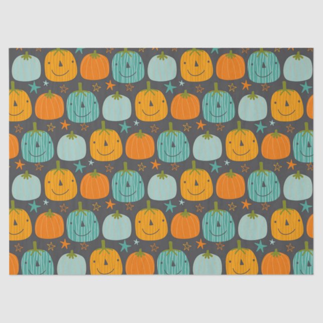 Papel De Seda Calabaza feliz de Halloween (Anverso)