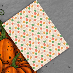 Papel De Seda Calabaza Halloween naranja amarillo verde