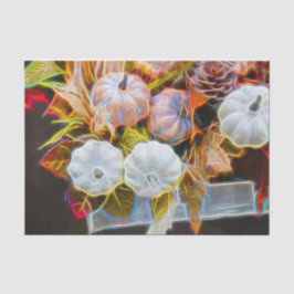 Papel De Seda Calabaza Naranja blanco otoñal brillante