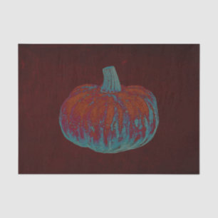 Papel De Seda Calabaza Naranja Turquesa Otoño Textura Vintage