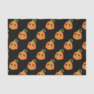 Papel De Seda Calabaza Negra Caprichosa Halloween Personalizada