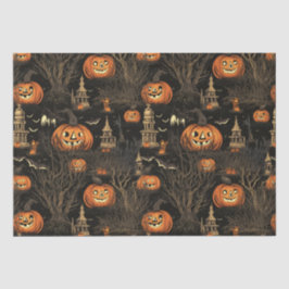 Papel De Seda Calabaza oscura de Halloween