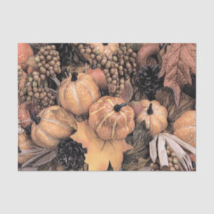 Papel De Seda Calabaza Otoño Naranja Vintage Antiguo Arte de Boc