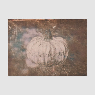 Papel De Seda Calabaza Otoño Vintage Marrón Blanco Teal Textura