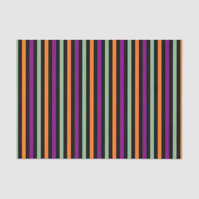 Papel De Seda Calabaza, Purple, Green y Black Vertical Strips (Anverso)