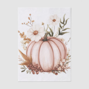 Papel De Seda Calabaza y flores de colores apagados