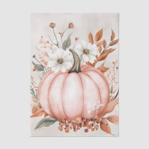Papel De Seda Calabaza y flores de colores apagados