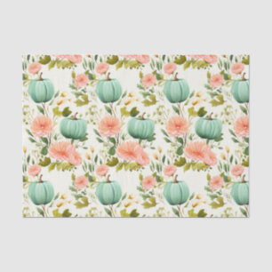 Papel De Seda Calabaza y flores otoñales caen en descomposición