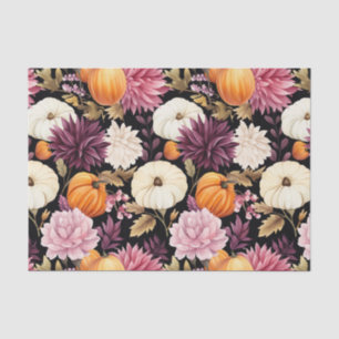 Papel De Seda Calabaza y flores otoñales caen en descomposición