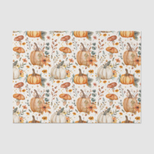 Papel De Seda Calabaza y flores otoñales caen en descomposición