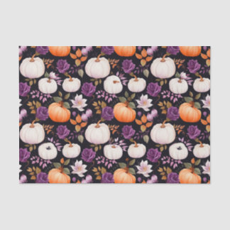 Papel De Seda Calabaza y flores otoñales caen en descomposición