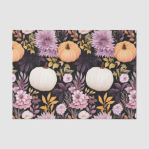 Papel De Seda Calabaza y flores otoñales caen en descomposición