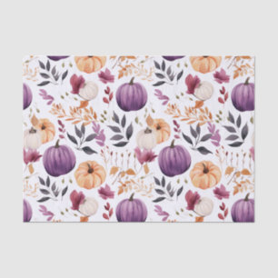 Papel De Seda Calabaza y flores otoñales caen en descomposición