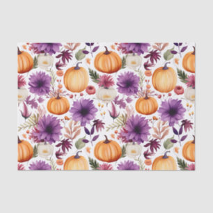 Papel De Seda Calabaza y flores otoñales caen en descomposición