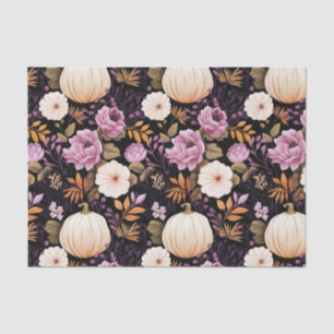 Papel De Seda Calabaza y flores otoñales caen en descomposición