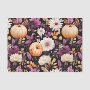 Papel De Seda Calabaza y flores otoñales caen en descomposición