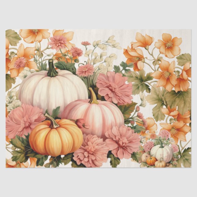Papel De Seda Calabazas acuáticas y deshielo del follaje otoñal (Anverso)