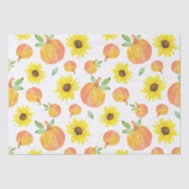 Papel De Seda Calabazas acuáticas y girasoles