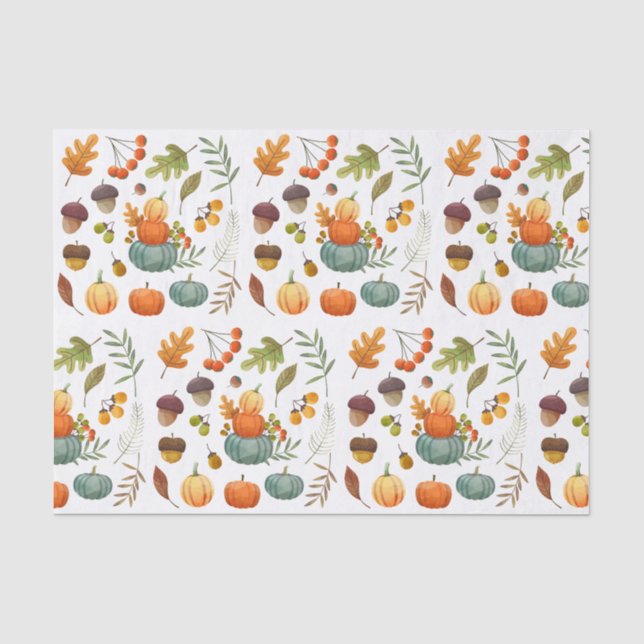 Papel De Seda Calabazas bellotas (Anverso)