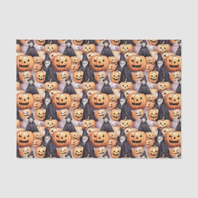 Papel De Seda Calabazas de Jack O Lantern (Anverso)