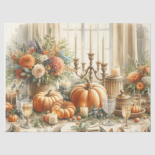 Papel De Seda Calabazas de la Cosecha de Otoño Decoupage