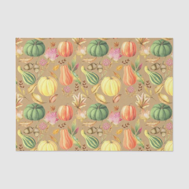 Papel De Seda Calabazas de otoño (Anverso)