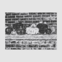 Calabazas de Otoño Vintage Negras y Blancas sobre