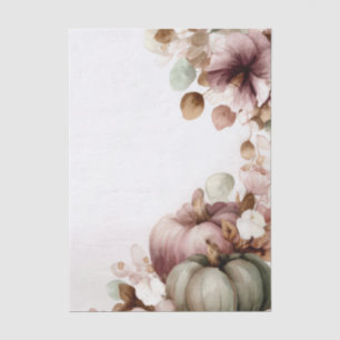 Papel De Seda Calabazas de Otoño y Flores Patrón de Otoño Decoup