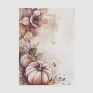 Papel De Seda Calabazas de Otoño y Flores Patrón de Otoño Decoup
