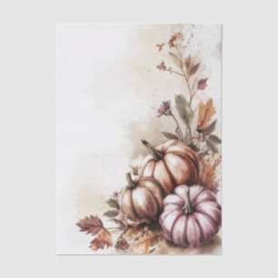 Papel De Seda Calabazas de Otoño y Flores Patrón de Otoño Decoup