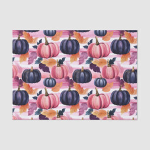 Papel De Seda Calabazas de Otoño y Patrón de Hojas Caídas Decoup