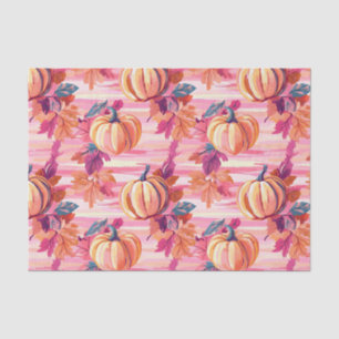 Papel De Seda Calabazas de Otoño y Patrón de Hojas Caídas Decoup