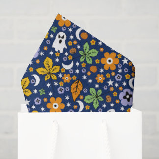 Papel De Seda Calabazas fantasma y naranjas espeluznantes de Hal